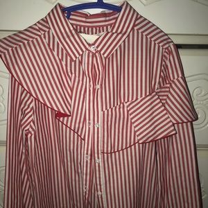 Zara Red/White Stripped Shirt